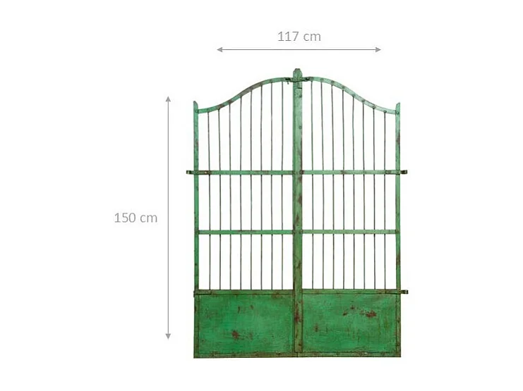 BISCOTTINI Portail - Fer Forgé Finition Antique - Clôture en Fer - Portail en Métal - Porte Décorative - Portail d'Entrée - 117x6x150cm - Une Pièce