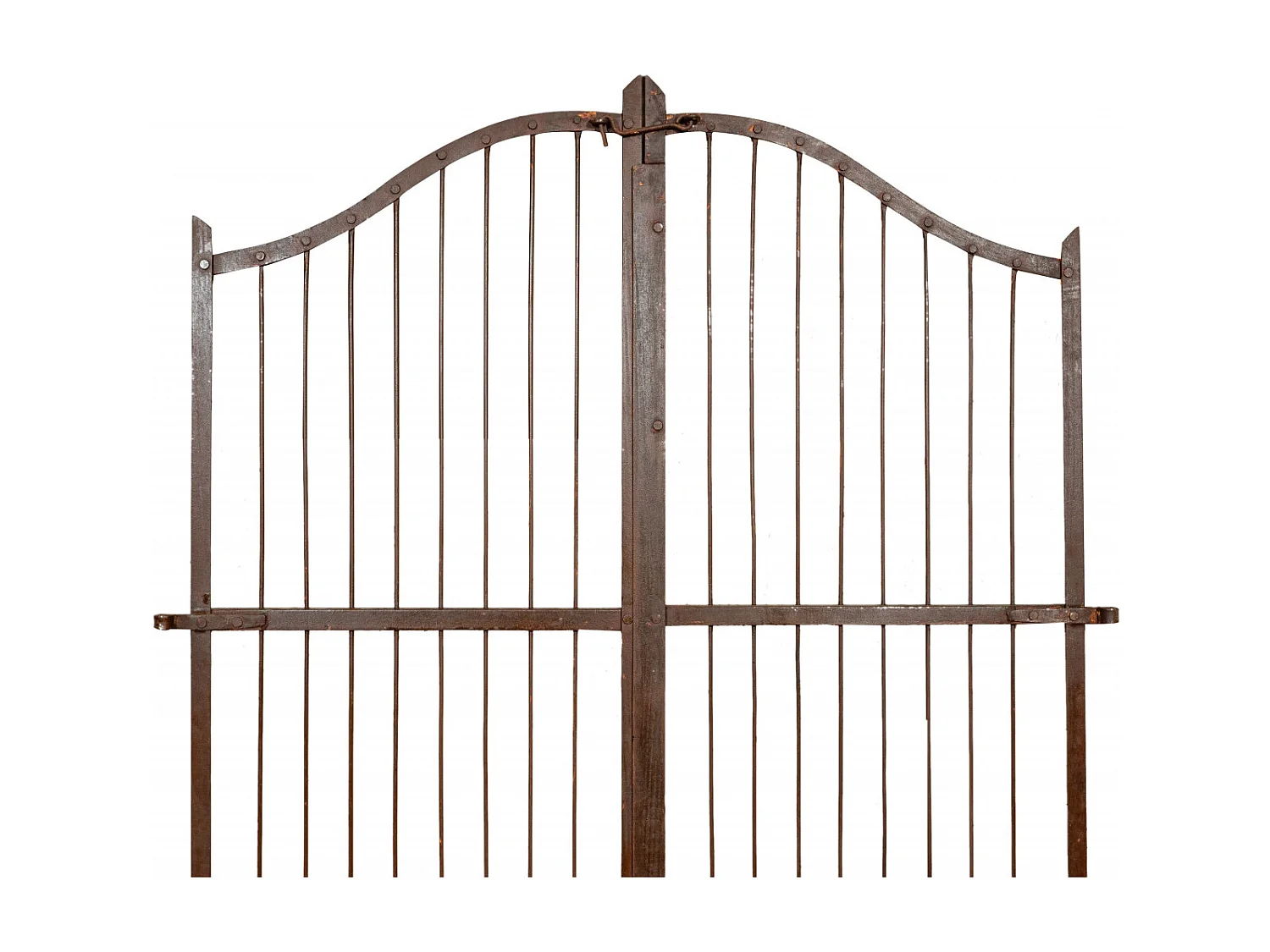 BISCOTTINI Portail - Fer Forgé Finition Antique - Clôture en Fer - Portail en Métal - Porte Décorative - Portail d'Entrée - 118x6x200cm - Une Pièce