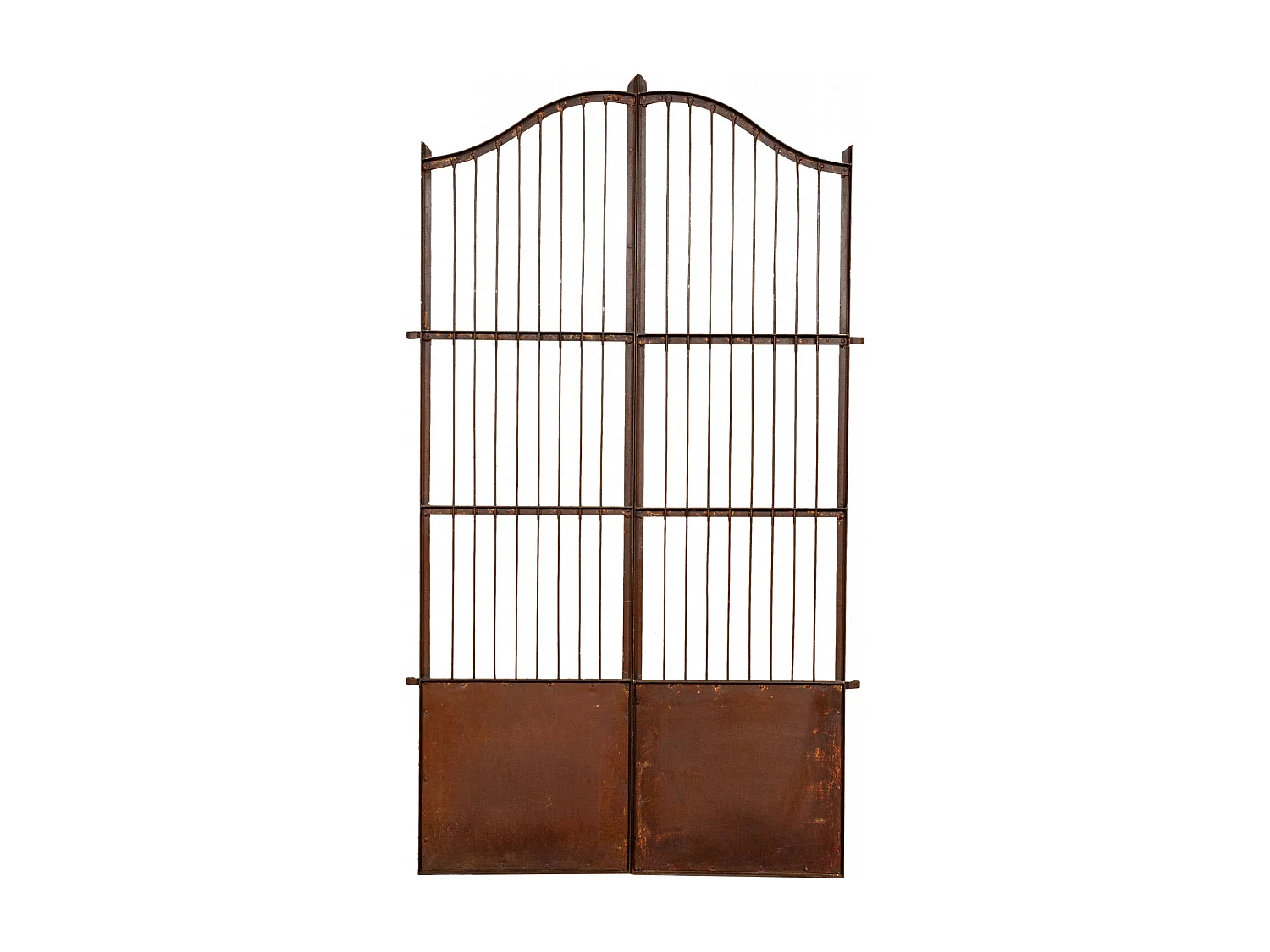 BISCOTTINI Portail - Fer Forgé Finition Antique - Clôture en Fer - Portail en Métal - Porte Décorative - Portail d'Entrée - 118x6x200cm - Une Pièce