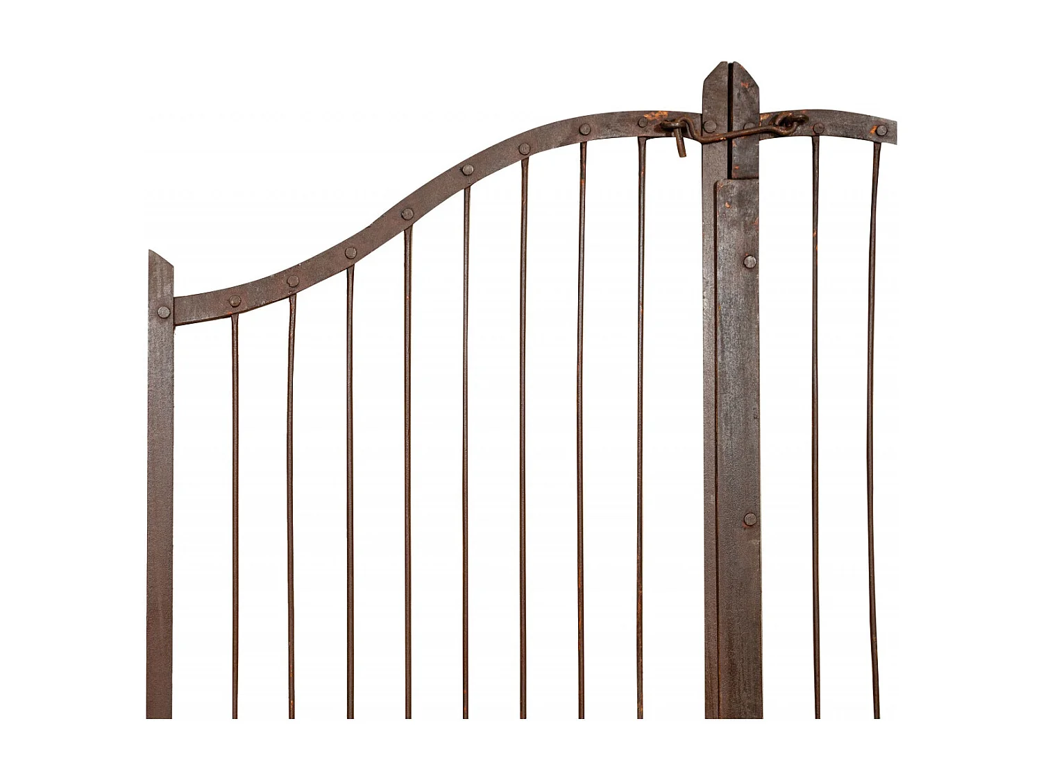 BISCOTTINI Portail - Fer Forgé Finition Antique - Clôture en Fer - Portail en Métal - Porte Décorative - Portail d'Entrée - 118x6x200cm - Une Pièce