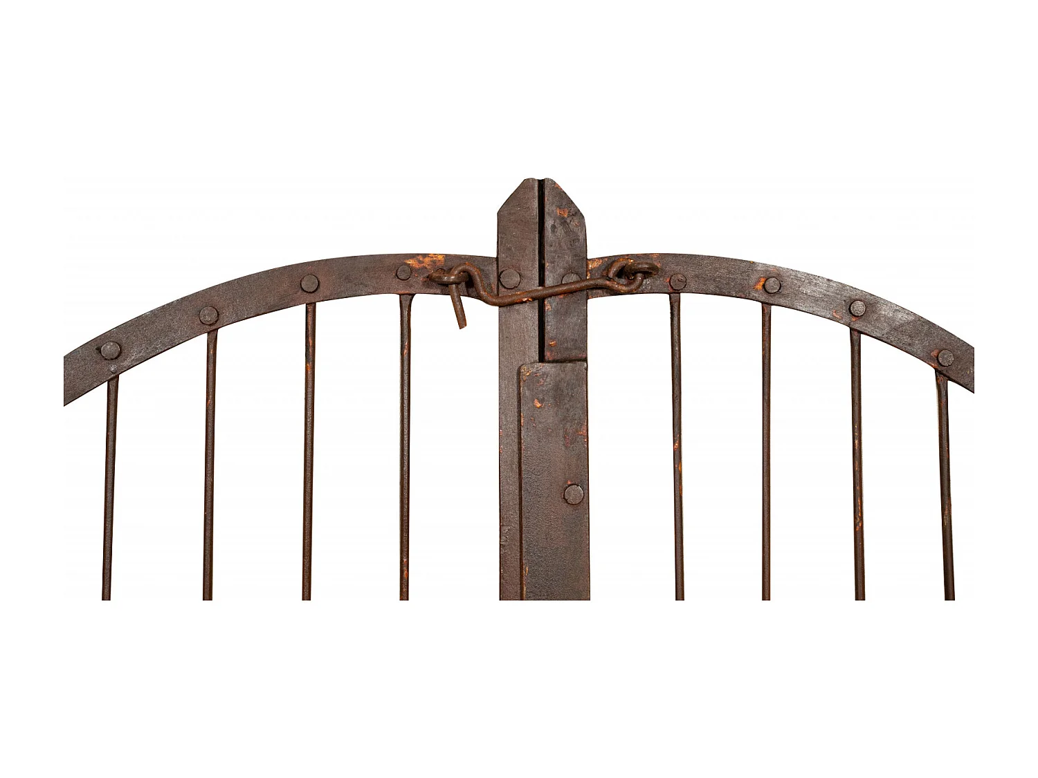 BISCOTTINI Portail - Fer Forgé Finition Antique - Clôture en Fer - Portail en Métal - Porte Décorative - Portail d'Entrée - 118x6x200cm - Une Pièce