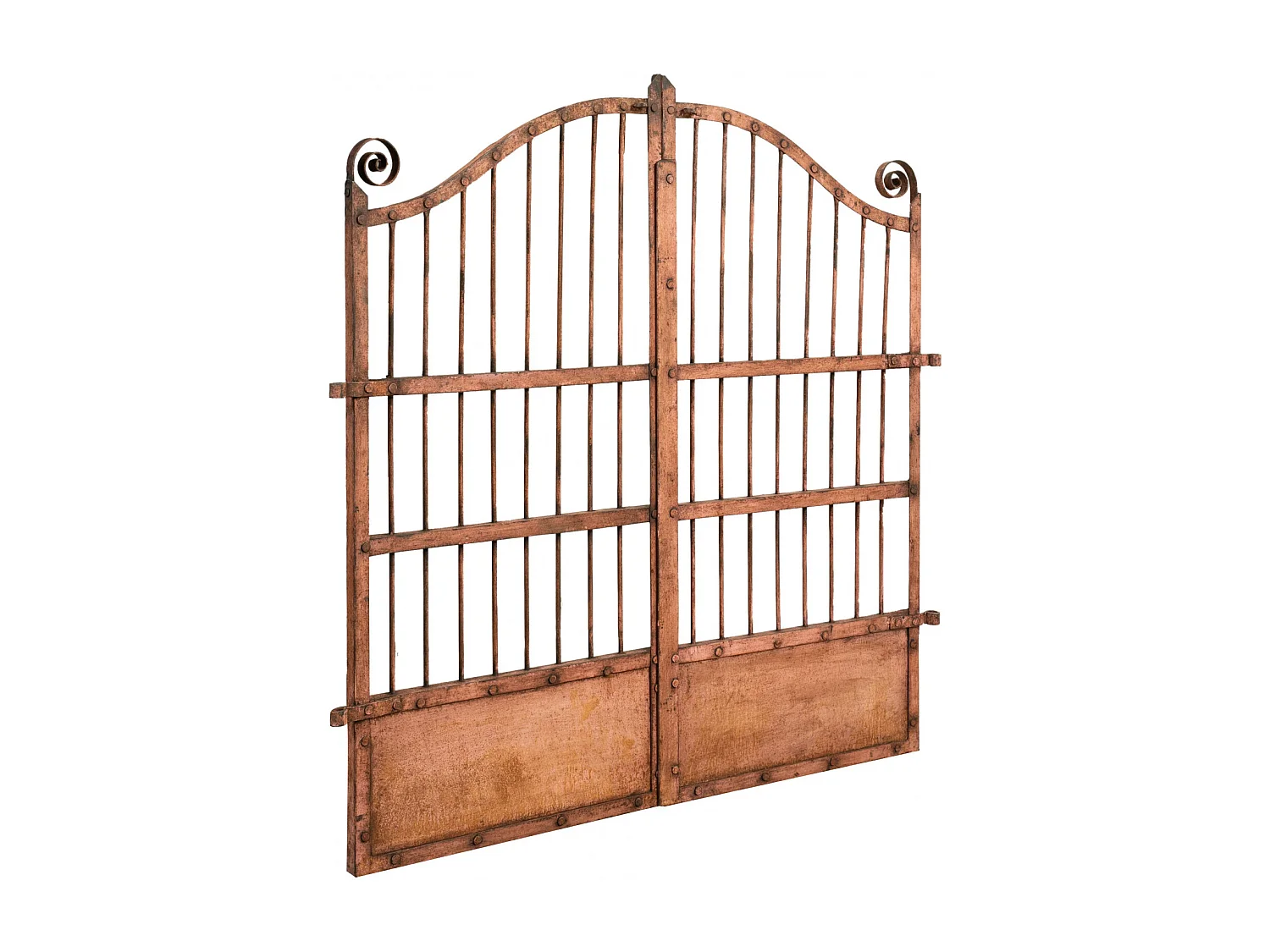 BISCOTTINI Portail - Fer Forgé Finition Antique - Clôture en Fer - Portail en Métal - Porte Décorative - Portail d'Entrée - 115x6x115cm - Une Pièce