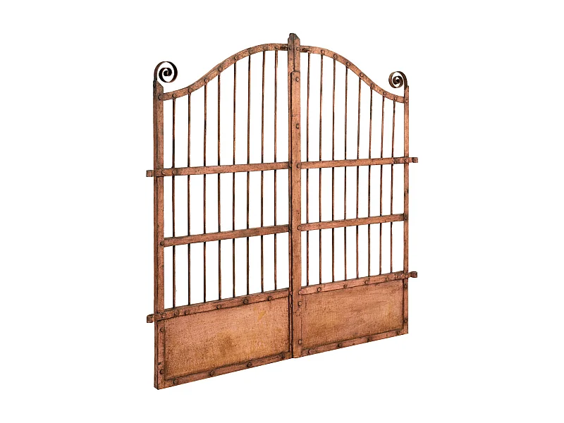 BISCOTTINI Portail - Fer Forgé Finition Antique - Clôture en Fer - Portail en Métal - Porte Décorative - Portail d'Entrée - 115x6x115cm - Une Pièce