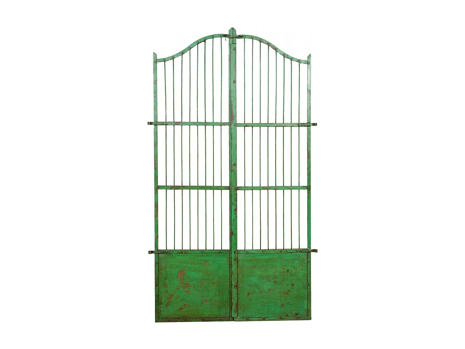 BISCOTTINI Portail - Fer Forgé Finition Antique - Clôture en Fer - Portail en Métal - Porte Décorative - Portail d'Entrée - 118x6x200cm - Une Pièce