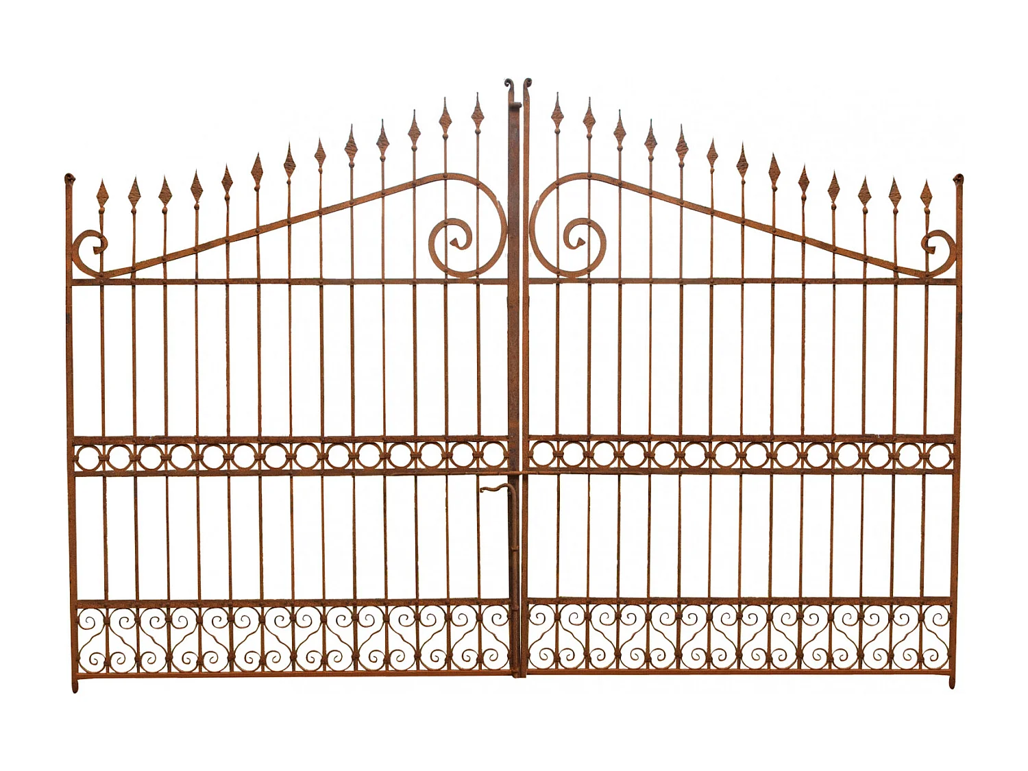 BISCOTTINI Portail - Fer Forgé Finition Antique - Clôture en Fer - Portail en Métal - Porte Décorative - Portail d'Entrée - 402x10x263cm - Une Pièce