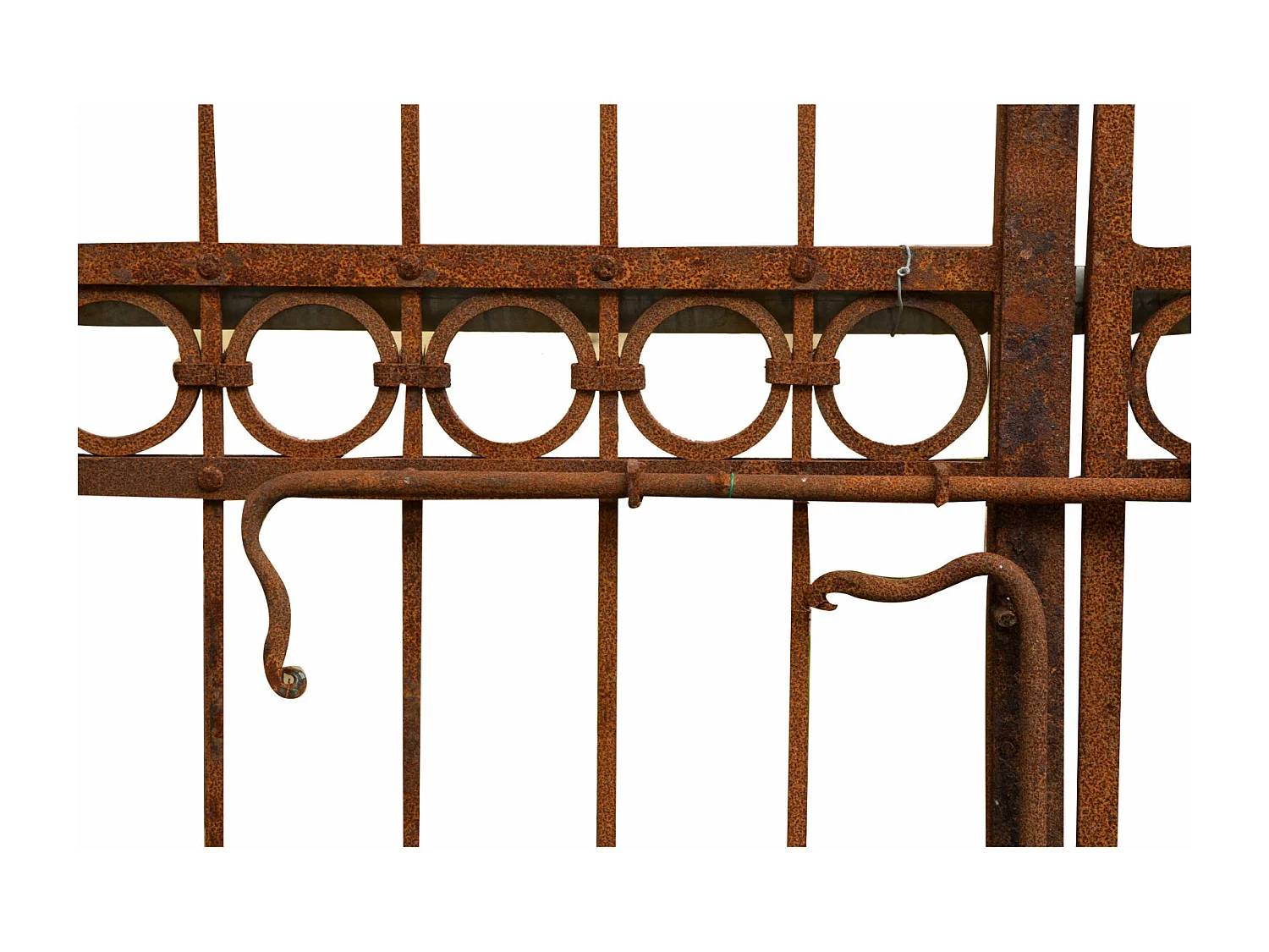 BISCOTTINI Portail - Fer Forgé Finition Antique - Clôture en Fer - Portail en Métal - Porte Décorative - Portail d'Entrée - 402x10x263cm - Une Pièce