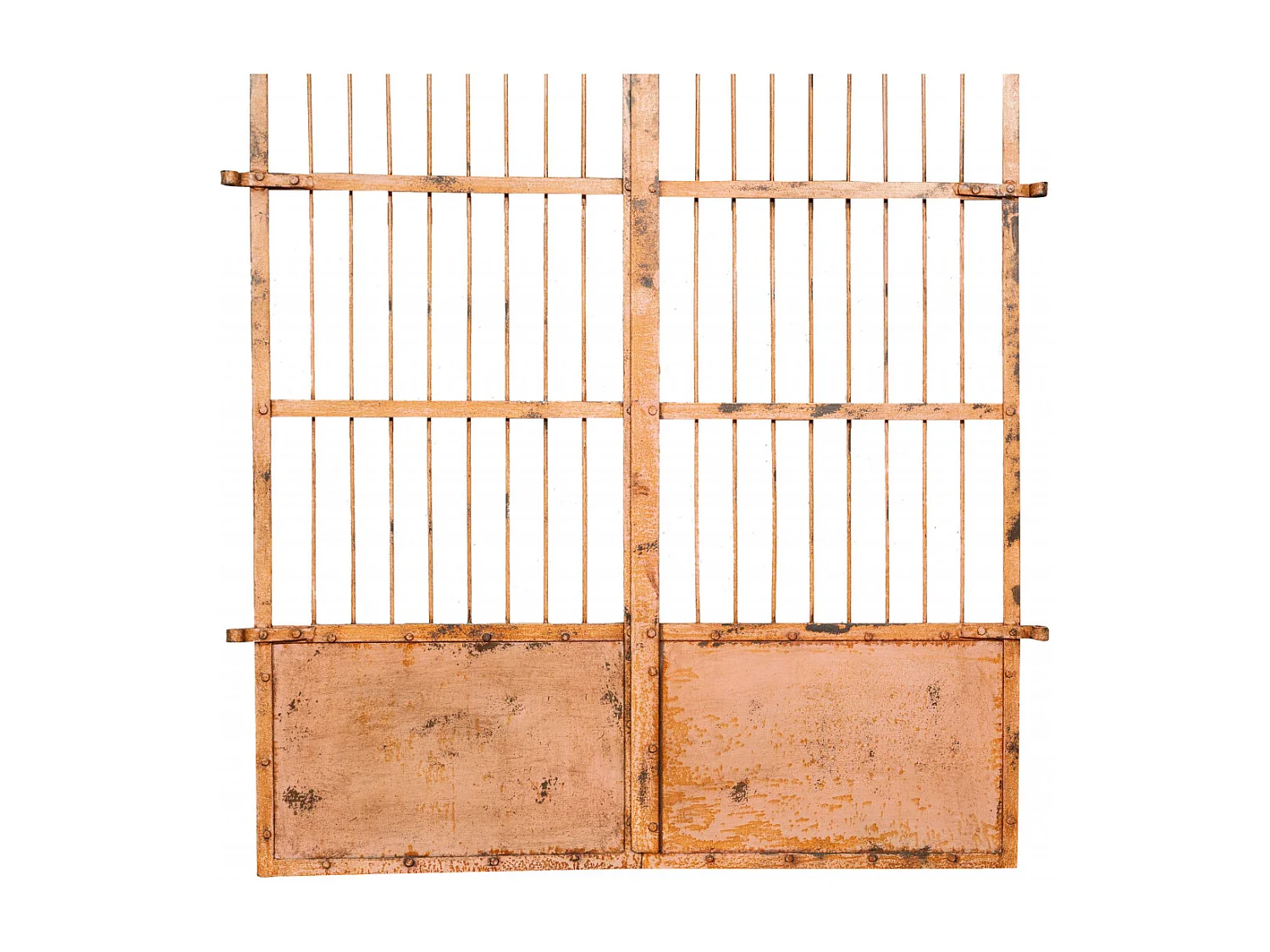 BISCOTTINI Portail - Fer Forgé Finition Antique - Clôture en Fer - Portail en Métal - Porte Décorative - Portail d'Entrée - 117x6x150cm - Une Pièce