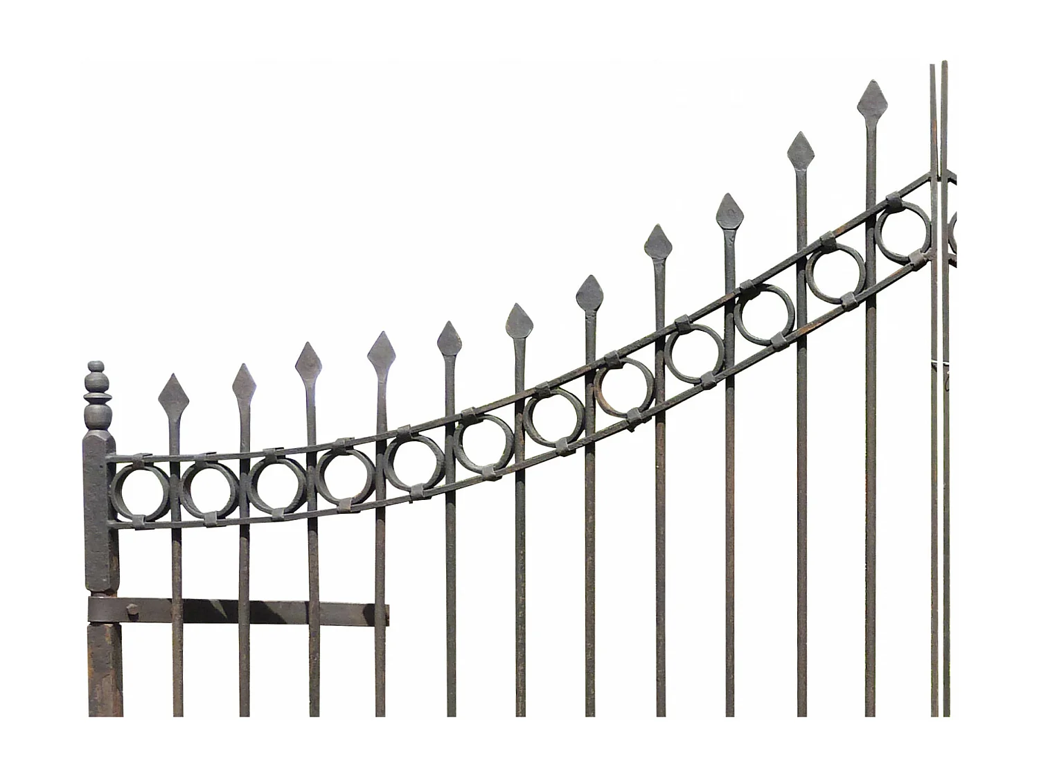 BISCOTTINI Portail - Fer Forgé Finition Antique - Clôture en Fer - Portail en Métal - Porte Décorative - Portail d'Entrée - 335x10x245cm - Une Pièce