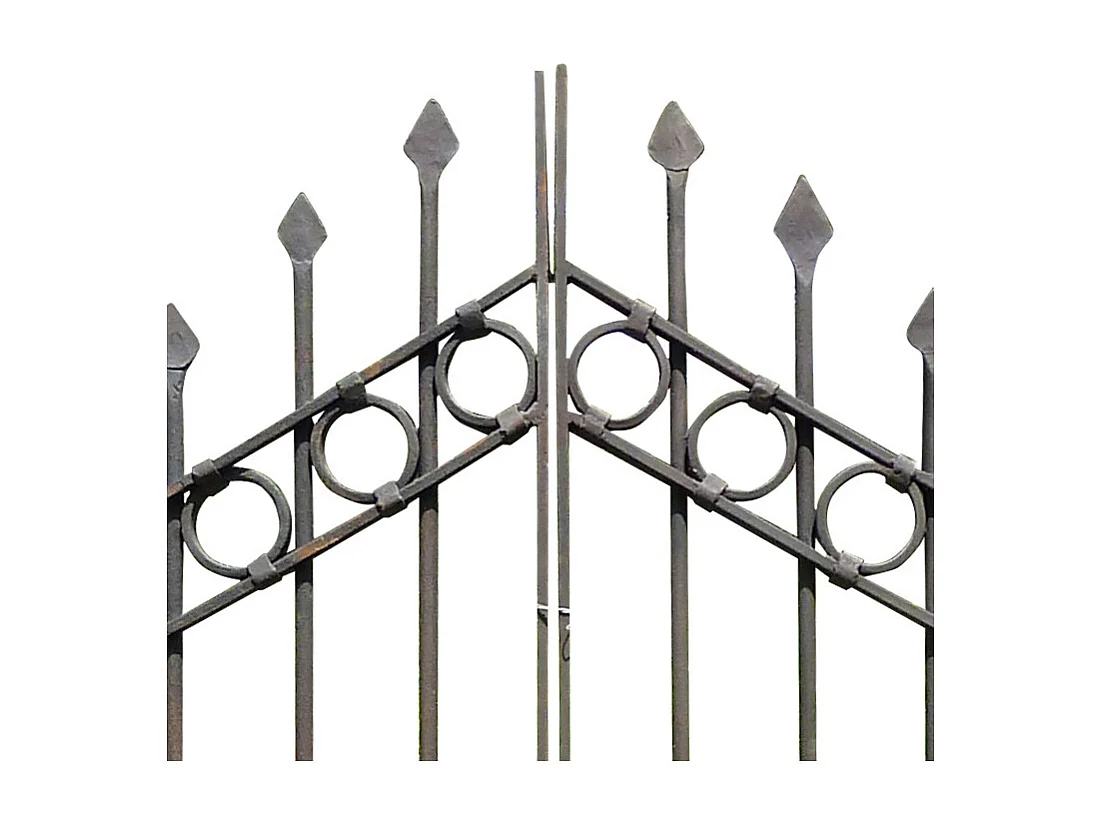 BISCOTTINI Portail - Fer Forgé Finition Antique - Clôture en Fer - Portail en Métal - Porte Décorative - Portail d'Entrée - 335x10x245cm - Une Pièce