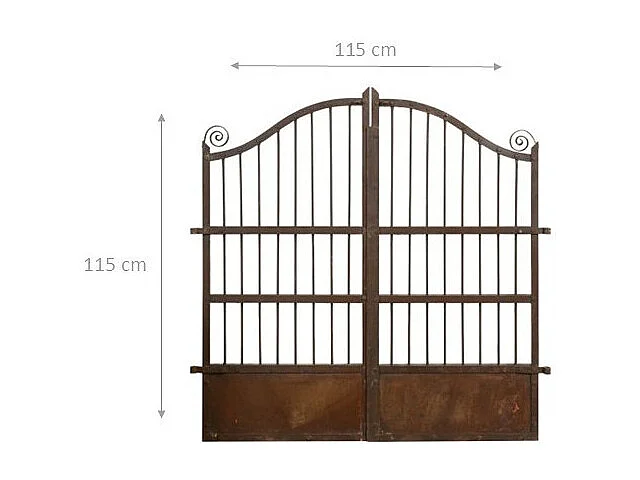 BISCOTTINI Portail - Fer Forgé Finition Antique - Clôture en Fer - Portail en Métal - Porte Décorative - Portail d'Entrée - 115x6x115cm - Une Pièce