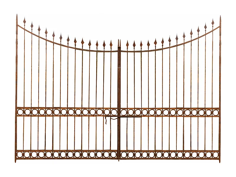 BISCOTTINI Portail - Fer Forgé Finition Antique - Clôture en Fer - Portail en Métal - Porte Décorative - Portail d'Entrée - 400x10x289cm - Une Pièce