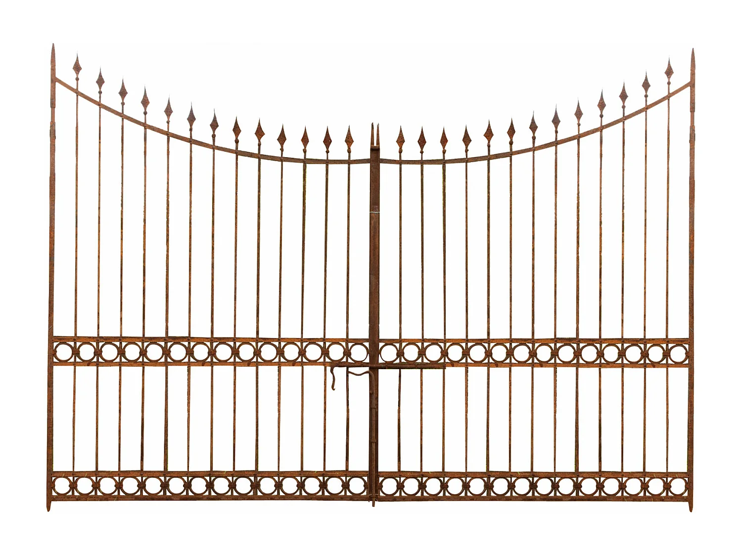 BISCOTTINI Portail - Fer Forgé Finition Antique - Clôture en Fer - Portail en Métal - Porte Décorative - Portail d'Entrée - 400x10x289cm - Une Pièce