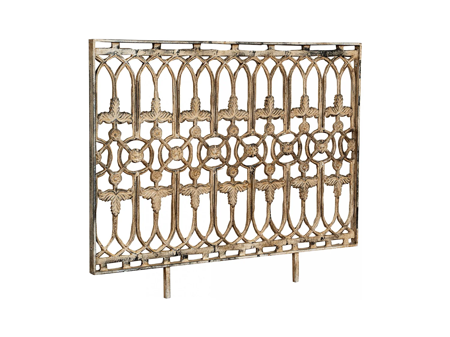 BISCOTTINI Rambarde - Fer Forgé Finition Antique - Clôture en Fer - Garde-Corps en Métal - Porte Décorative - Portail d'Entrée - 123x4x100cm