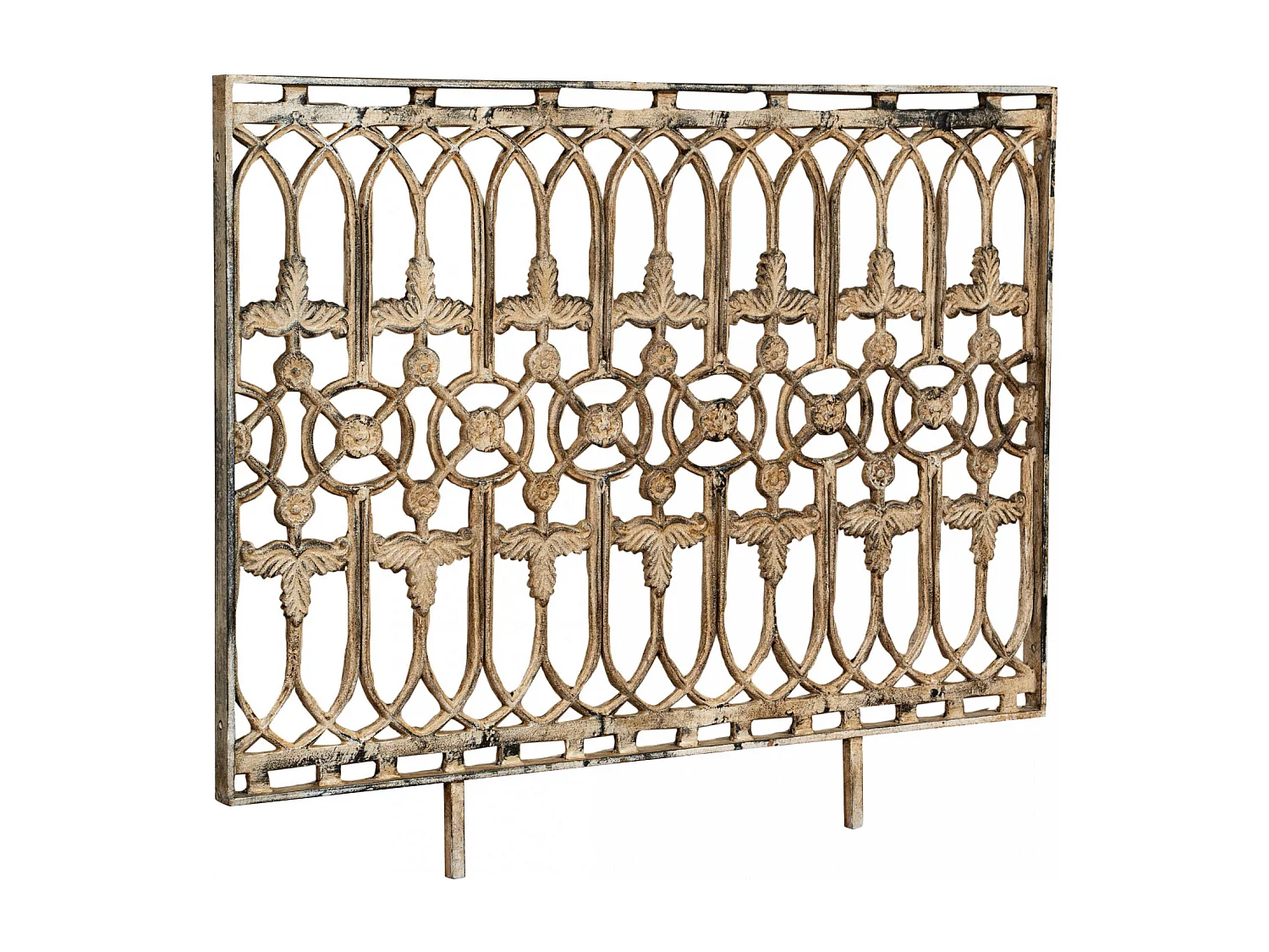 BISCOTTINI Rambarde - Fer Forgé Finition Antique - Clôture en Fer - Garde-Corps en Métal - Porte Décorative - Portail d'Entrée - 123x4x100cm