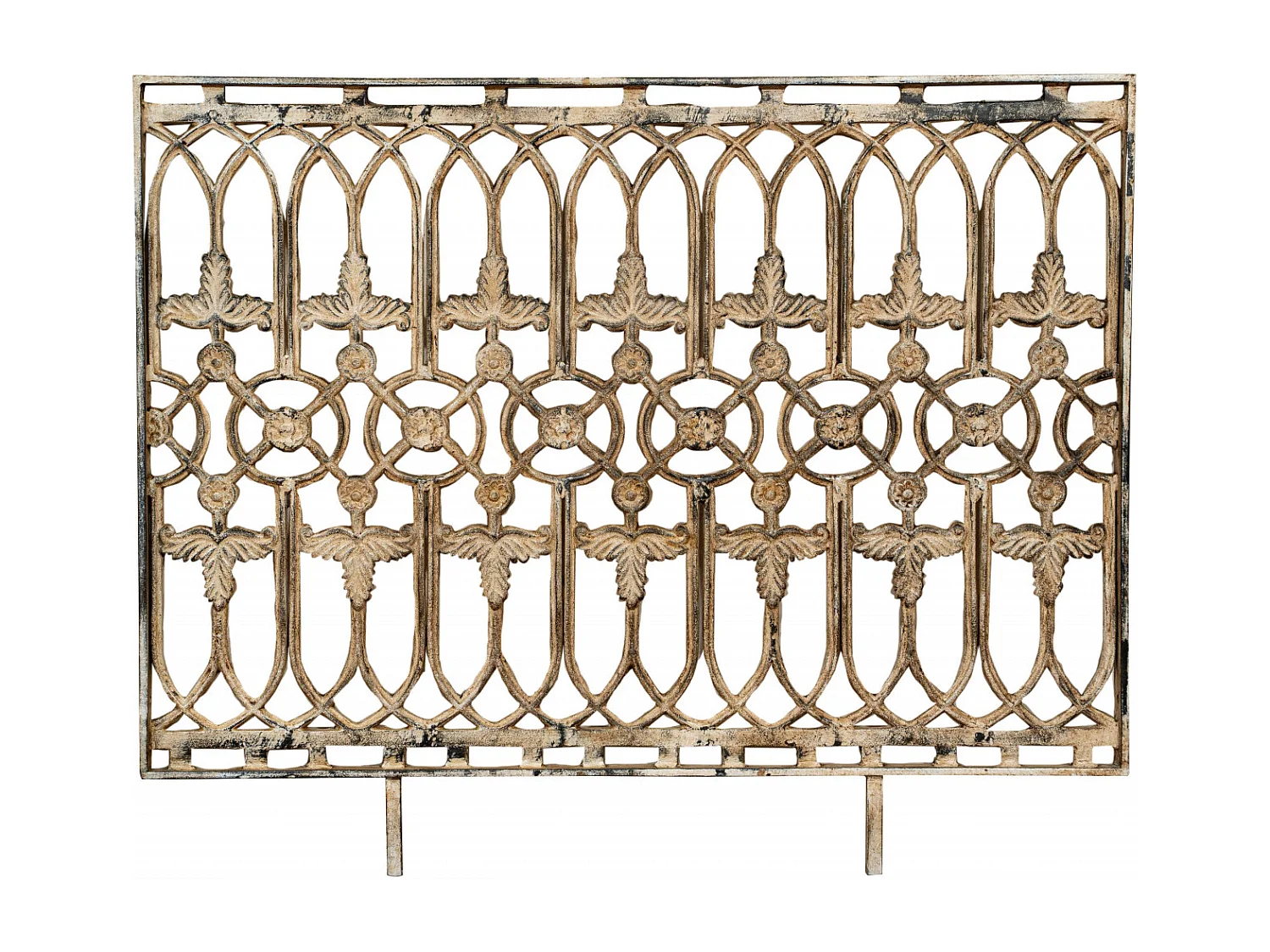 BISCOTTINI Rambarde - Fer Forgé Finition Antique - Clôture en Fer - Garde-Corps en Métal - Porte Décorative - Portail d'Entrée - 123x4x100cm