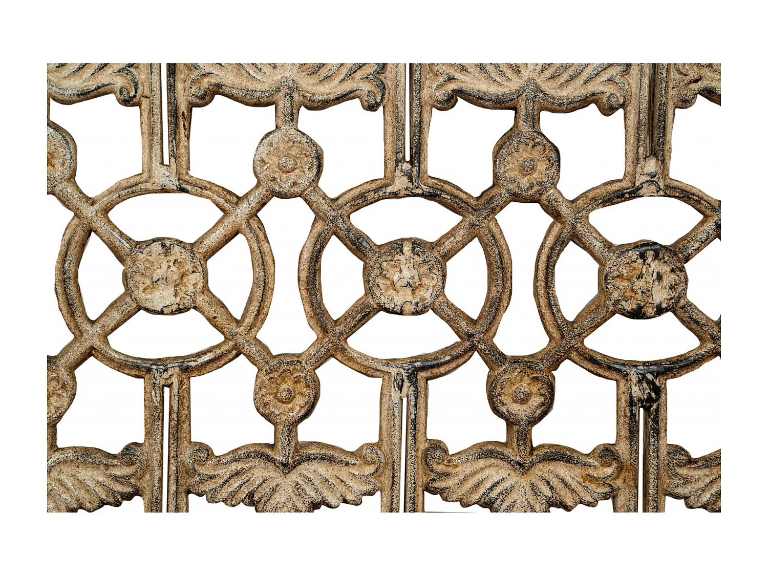BISCOTTINI Rambarde - Fer Forgé Finition Antique - Clôture en Fer - Garde-Corps en Métal - Porte Décorative - Portail d'Entrée - 123x4x100cm
