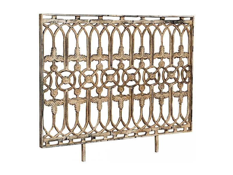 BISCOTTINI Rambarde - Fer Forgé Finition Antique - Clôture en Fer - Garde-Corps en Métal - Porte Décorative - Portail d'Entrée - 123x4x100cm