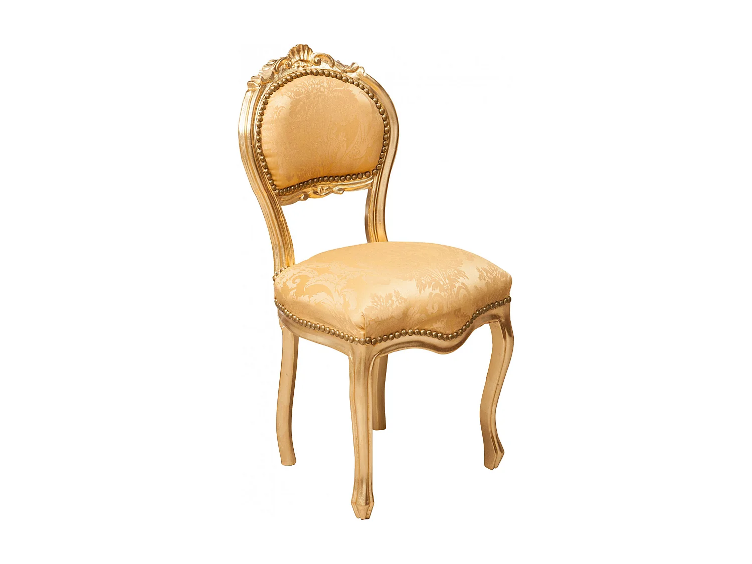 BISCOTTINI - Chaise Louis XVI - Bois massif finition or - Chaise de salle à manger - Chaise de salon - Chaise de jardin - Chaise de cuisine - 42x45x90 cm