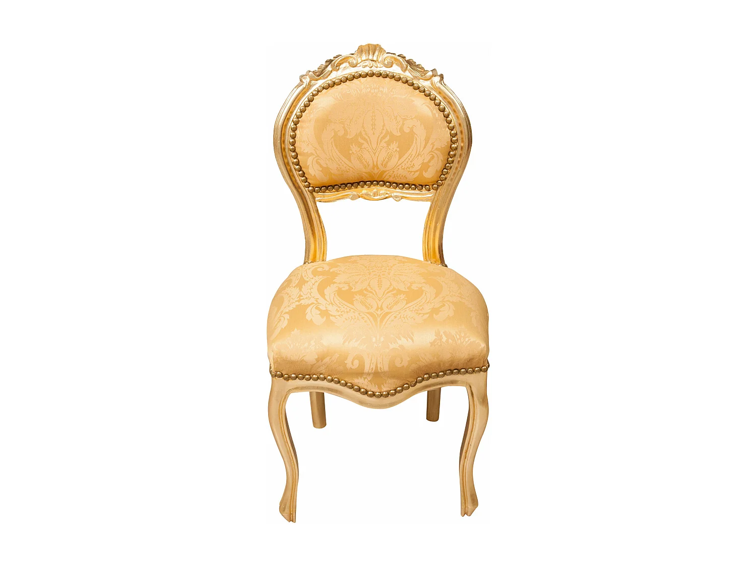 BISCOTTINI - Chaise Louis XVI - Bois massif finition or - Chaise de salle à manger - Chaise de salon - Chaise de jardin - Chaise de cuisine - 42x45x90 cm