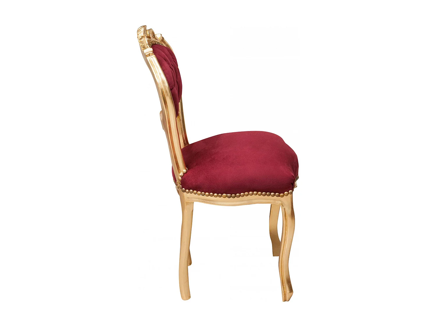 BISCOTTINI Chaise Louis XVI - Hêtre massif finition rouge/doré - Chaise de salle à manger, de salon, de chambre, d'événement - 42 x 45 x 90 cm