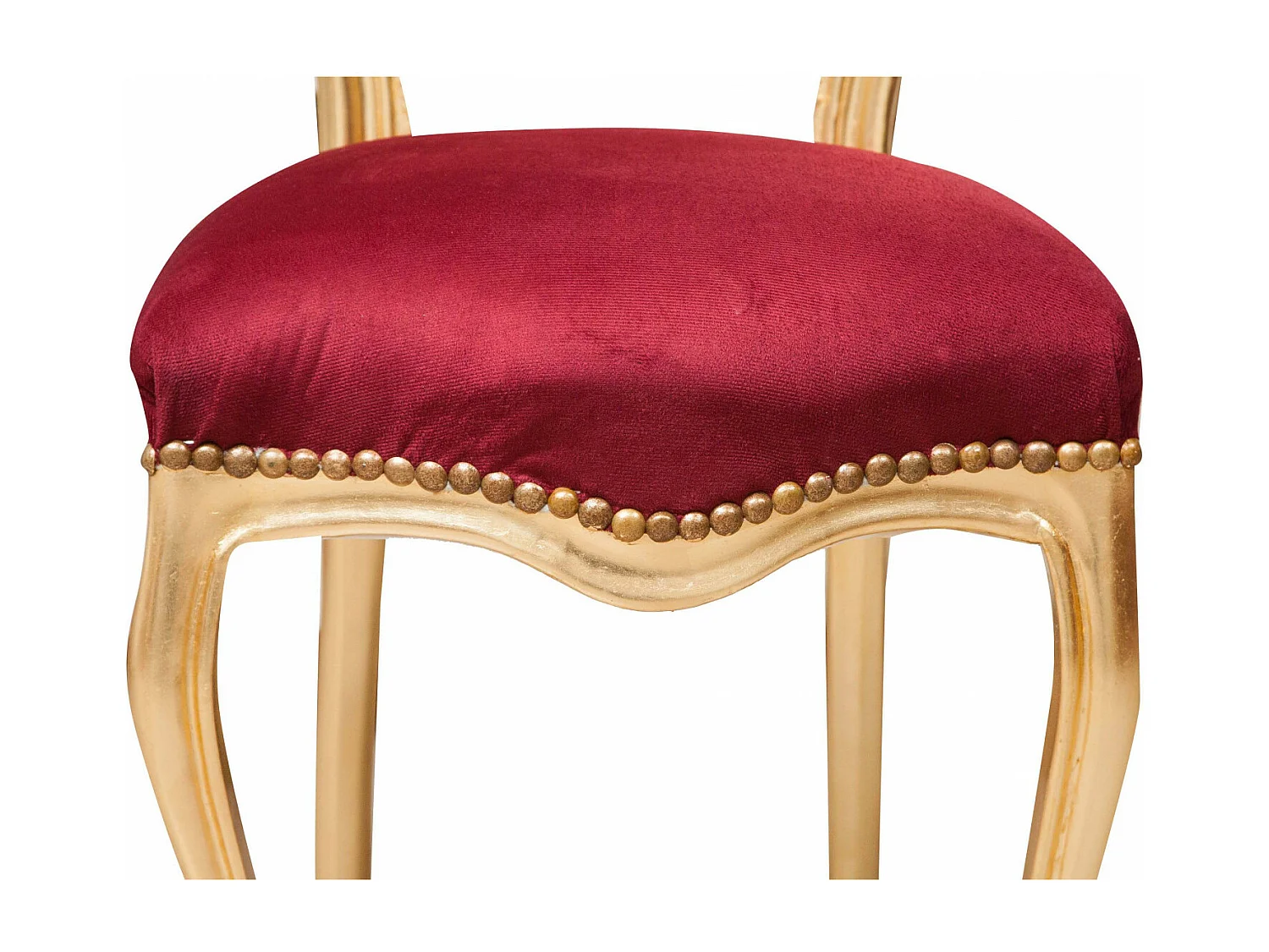 BISCOTTINI Chaise Louis XVI - Hêtre massif finition rouge/doré - Chaise de salle à manger, de salon, de chambre, d'événement - 42 x 45 x 90 cm