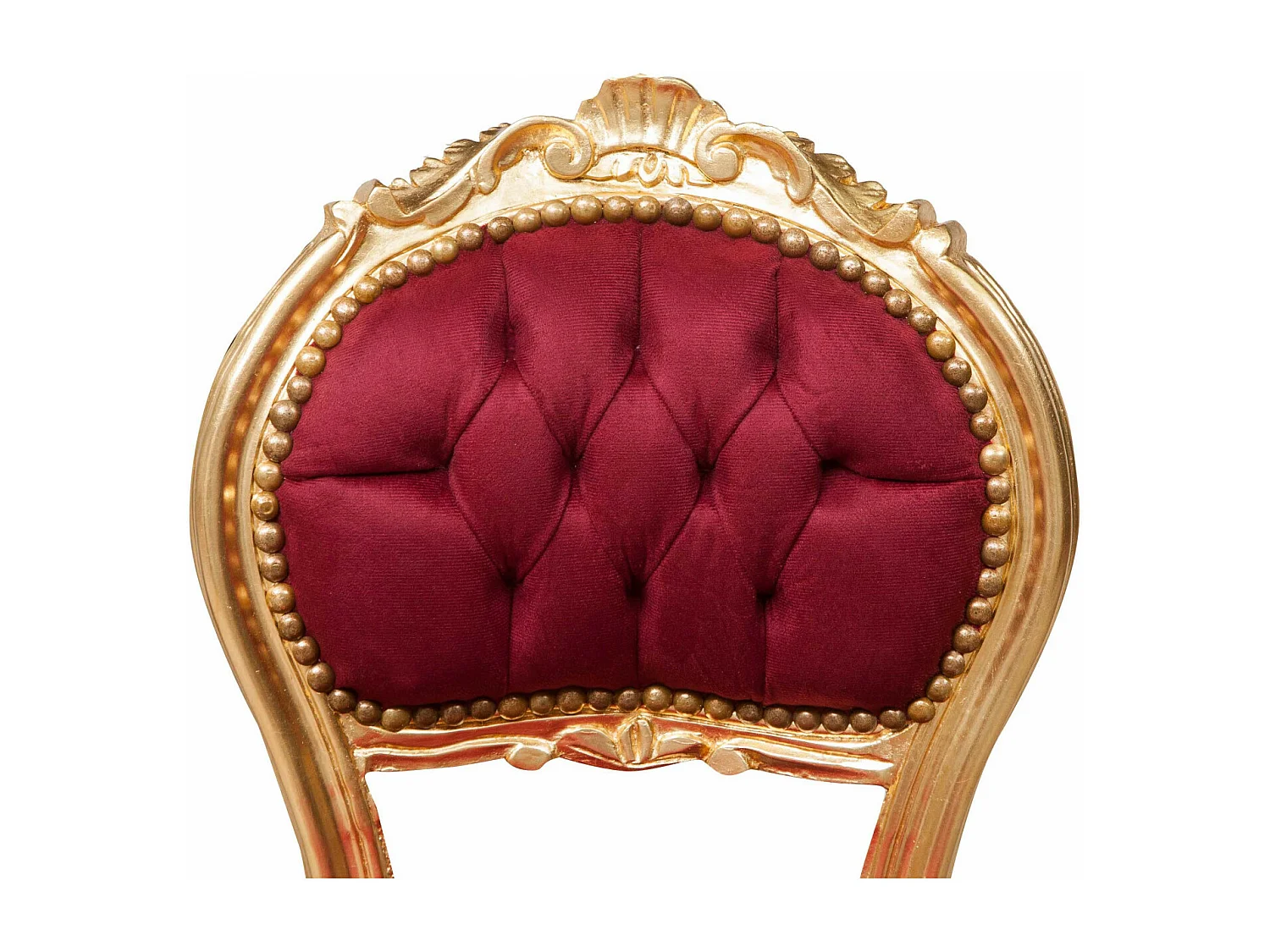 BISCOTTINI Chaise Louis XVI - Hêtre massif finition rouge/doré - Chaise de salle à manger, de salon, de chambre, d'événement - 42 x 45 x 90 cm
