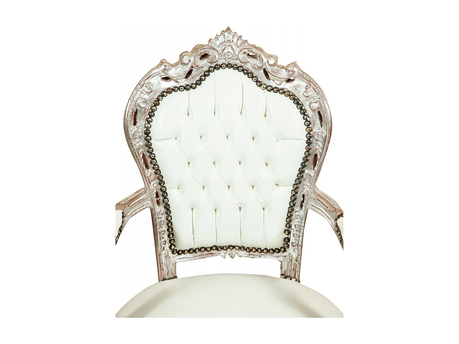 BISCOTTINI - Chaise Louis XIV - Bois massif finition blanche - Chaise de salle à manger - Chaise de salon - Chaise de jardin - Chaise de cuisine - 60x60x107 cm