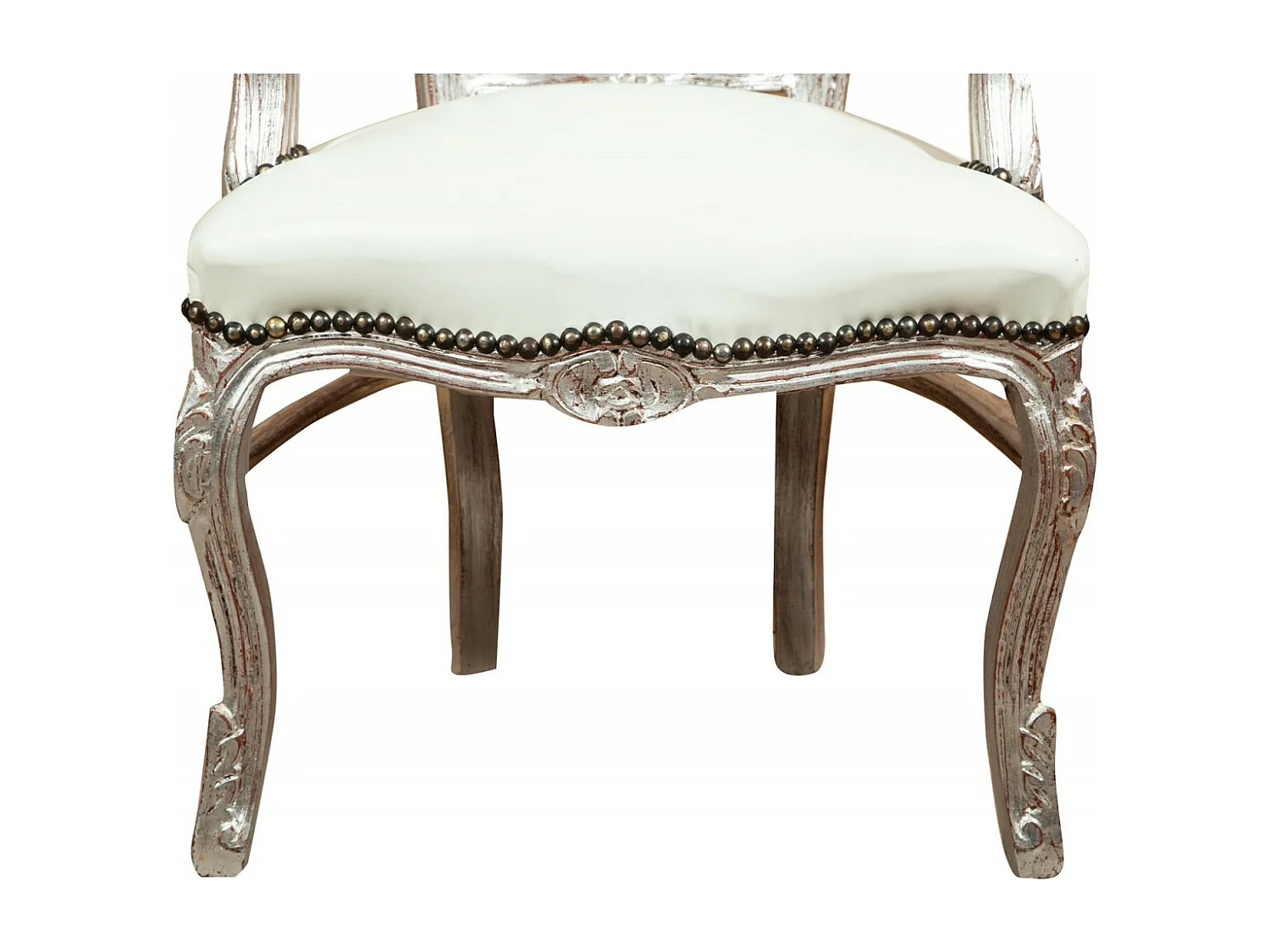 BISCOTTINI - Chaise Louis XIV - Bois massif finition blanche - Chaise de salle à manger - Chaise de salon - Chaise de jardin - Chaise de cuisine - 60x60x107 cm