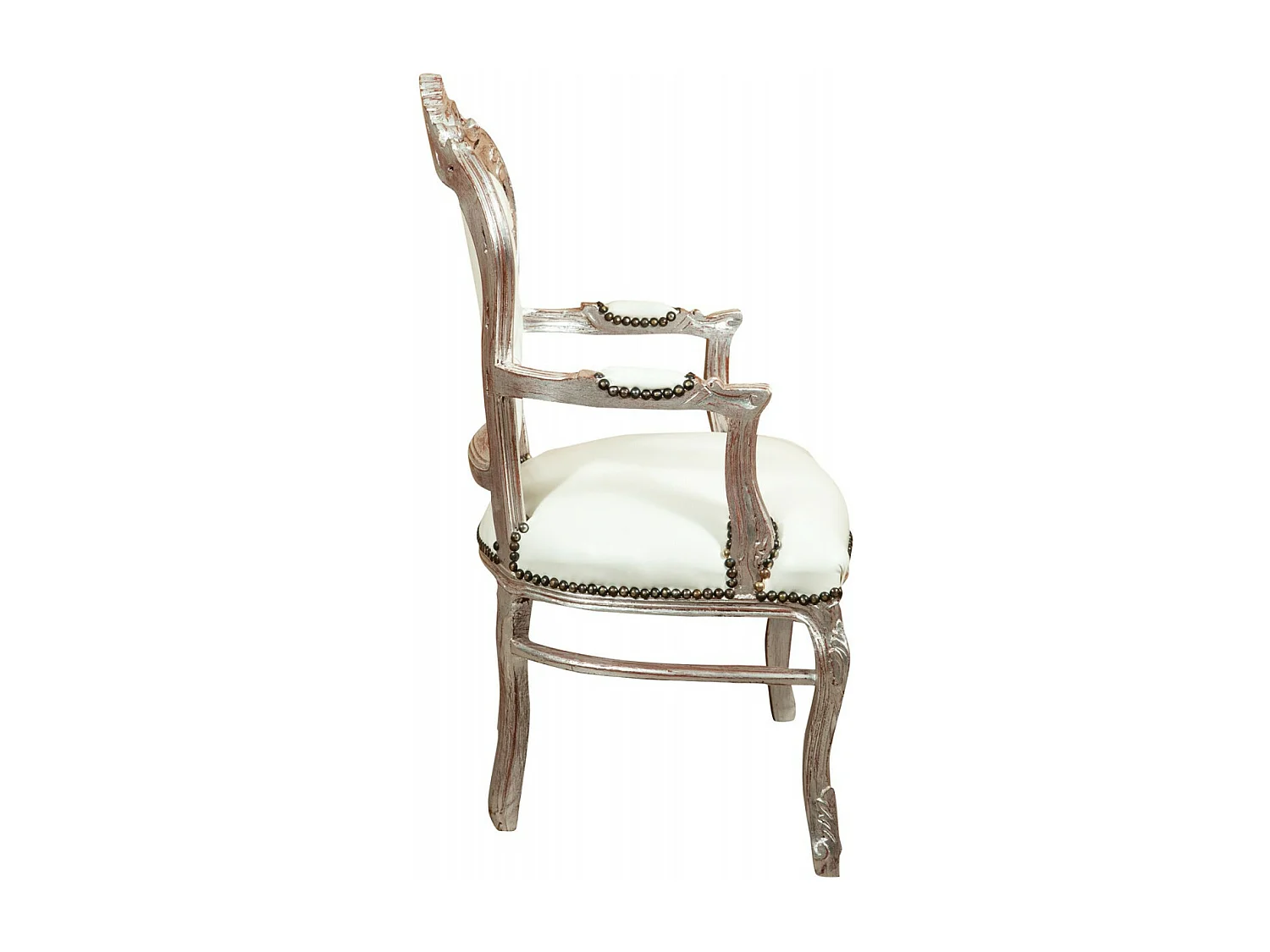 BISCOTTINI - Chaise Louis XIV - Bois massif finition blanche - Chaise de salle à manger - Chaise de salon - Chaise de jardin - Chaise de cuisine - 60x60x107 cm