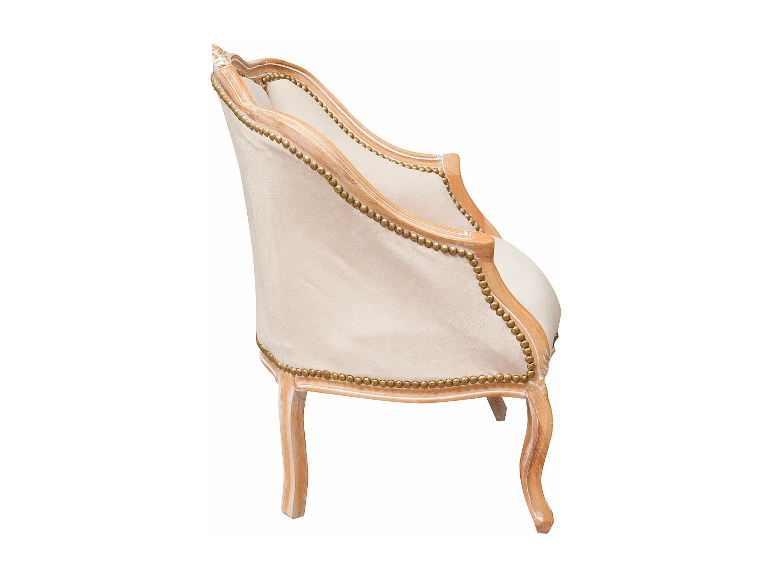 BISCOTTINI Fauteuil Louis XIV en hêtre - Bois massif finition blanc/or - Décoratif - Jardin - Salon - Terrasse - Mobilier - 63x57x80 cm