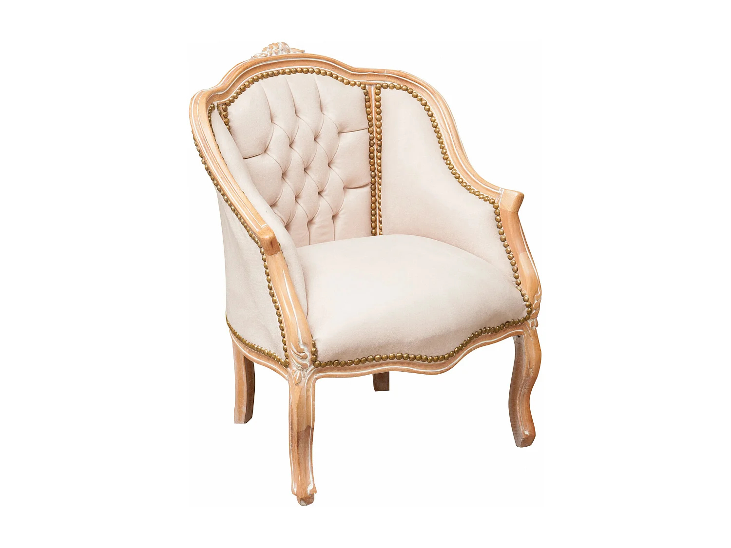BISCOTTINI Fauteuil Louis XIV en hêtre - Bois massif finition blanc/or - Décoratif - Jardin - Salon - Terrasse - Mobilier - 63x57x80 cm