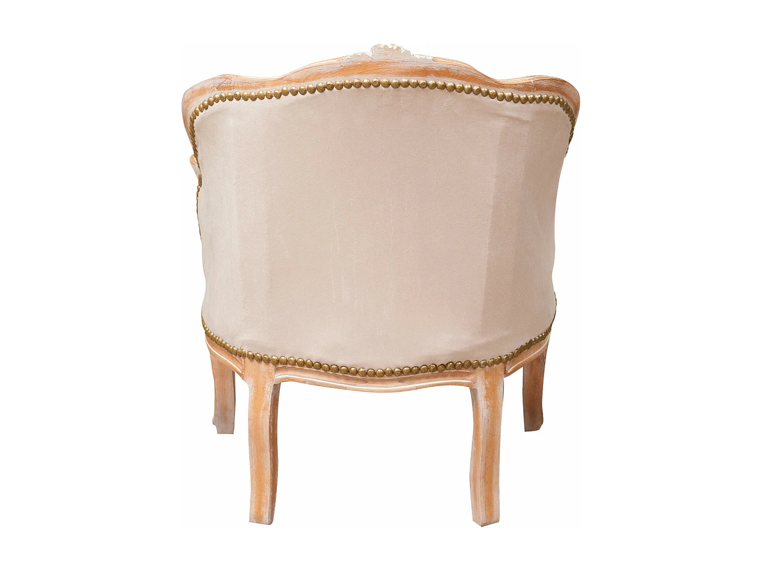 BISCOTTINI Fauteuil Louis XIV en hêtre - Bois massif finition blanc/or - Décoratif - Jardin - Salon - Terrasse - Mobilier - 63x57x80 cm