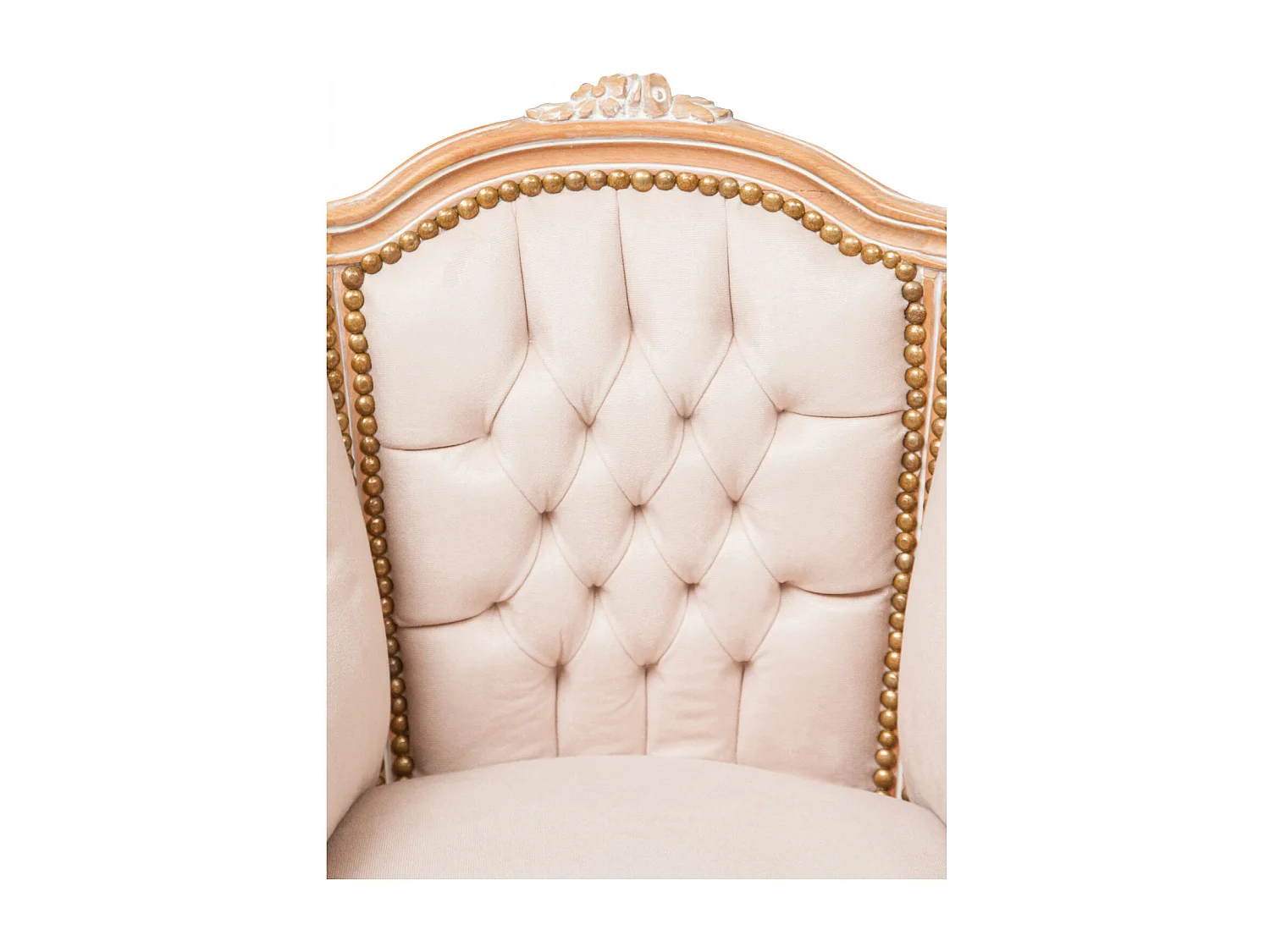 BISCOTTINI Fauteuil Louis XIV en hêtre - Bois massif finition blanc/or - Décoratif - Jardin - Salon - Terrasse - Mobilier - 63x57x80 cm