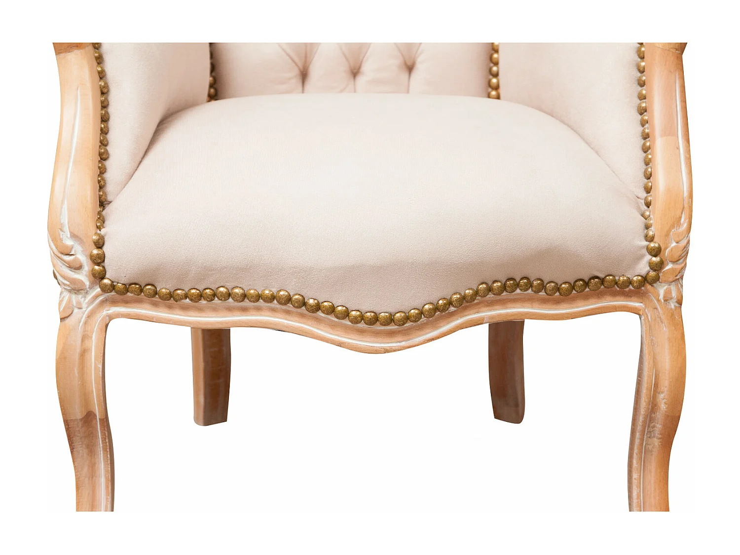 BISCOTTINI Fauteuil Louis XIV en hêtre - Bois massif finition blanc/or - Décoratif - Jardin - Salon - Terrasse - Mobilier - 63x57x80 cm