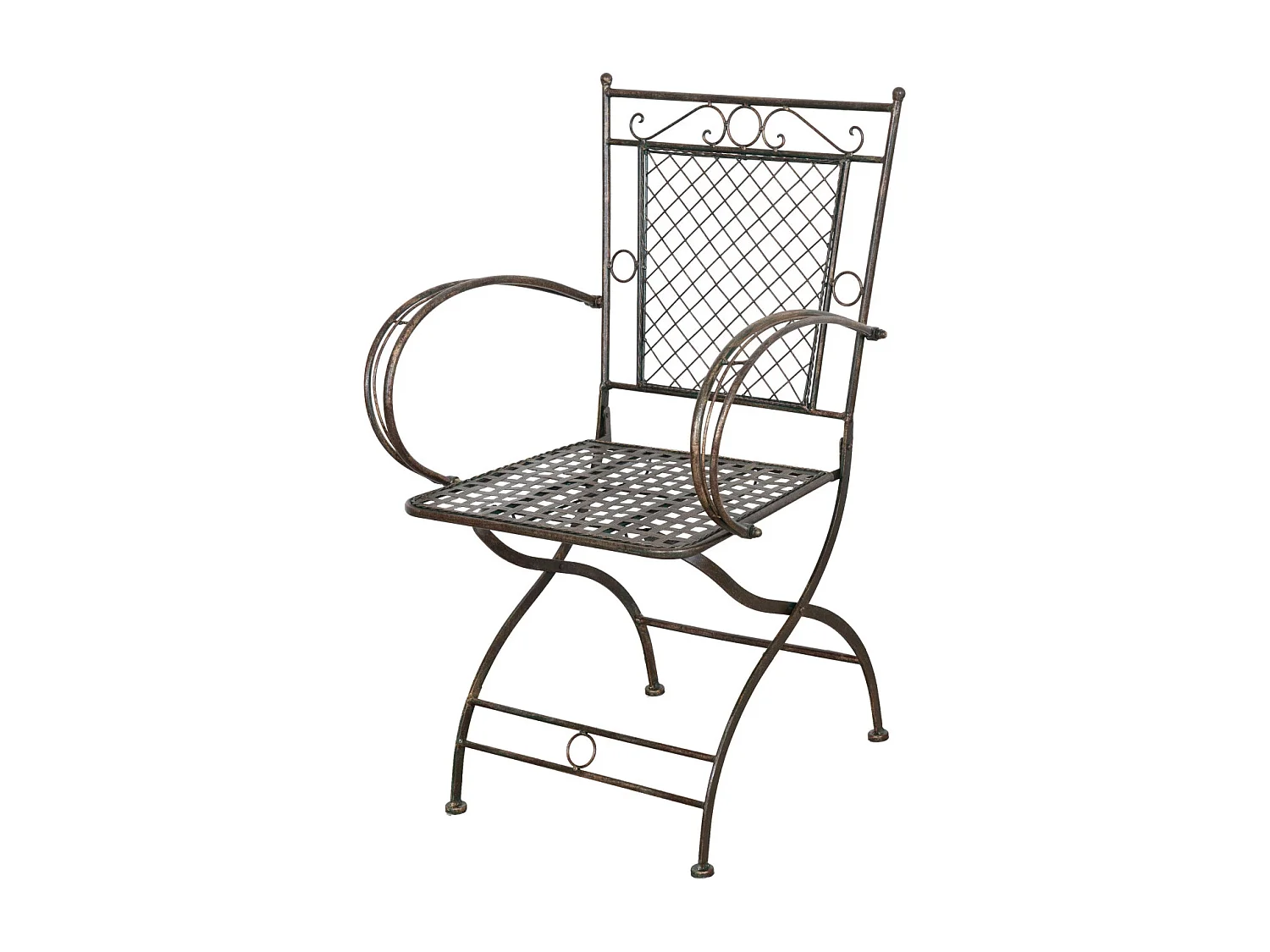 BISCOTTINI Chaise de Jardin - Fer Forgé Finition Antique - Chaise d'Extérieur - Mobilier de Jardin - Terrasse - Balcon - Chaise en Métal -60x51x96cm