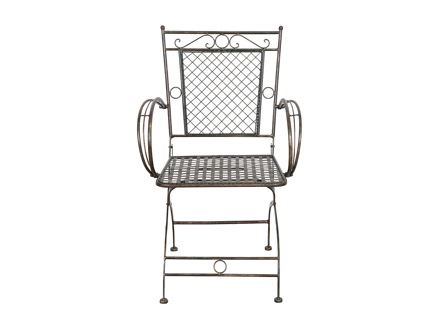 BISCOTTINI Chaise de Jardin - Fer Forgé Finition Antique - Chaise d'Extérieur - Mobilier de Jardin - Terrasse - Balcon - Chaise en Métal -60x51x96cm