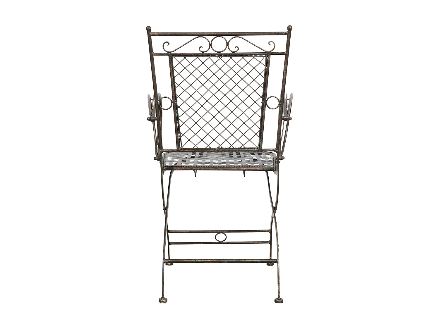 BISCOTTINI Chaise de Jardin - Fer Forgé Finition Antique - Chaise d'Extérieur - Mobilier de Jardin - Terrasse - Balcon - Chaise en Métal -60x51x96cm