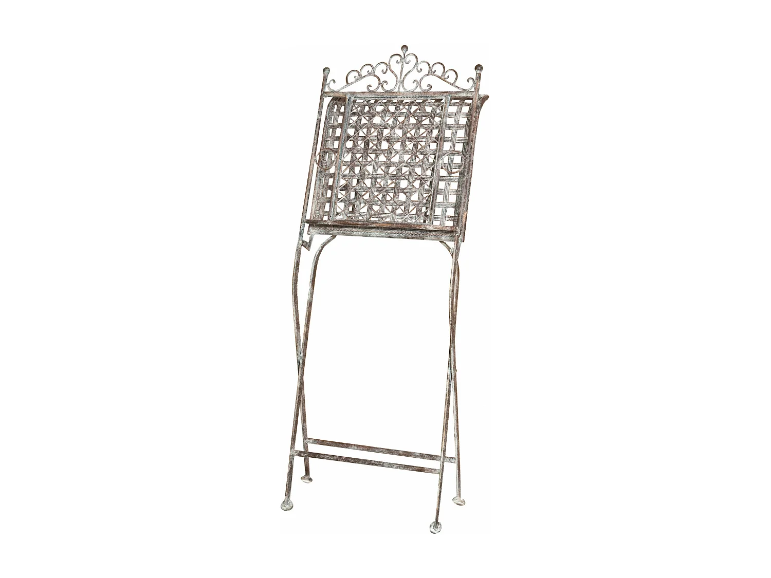 BISCOTTINI - Chaise pliante - Fer forgé finition antique - Chaise de jardin - Mobilier de jardin - Chaise d'extérieur - Chaise vintage - 96x49x41 cm