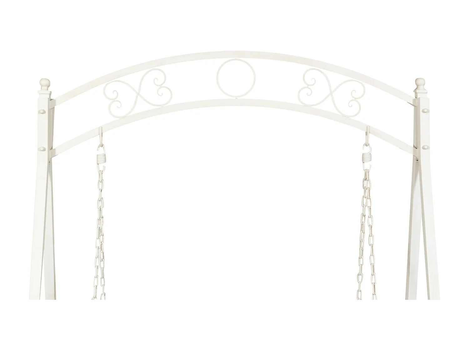 BISCOTTINI - Chaise balançoire - Fer forgé finition blanche - Chaise de jardin - Chaise d'extérieur - Chaise de terrain de jeu- Terrasse - 198x100x220 cm