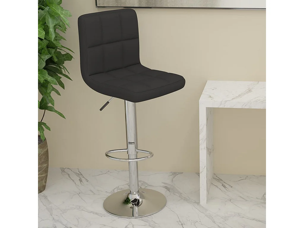 Sgabello da Bar Nero in Tessuto