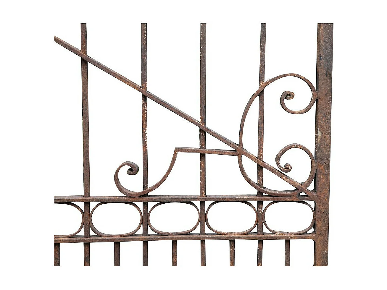BISCOTTINI Portail en fer - Fer massif avec détails ornementaux - Clôture en fer - Portail en métal - Porte décorative - Portail d'entrée - 410x10x298cm