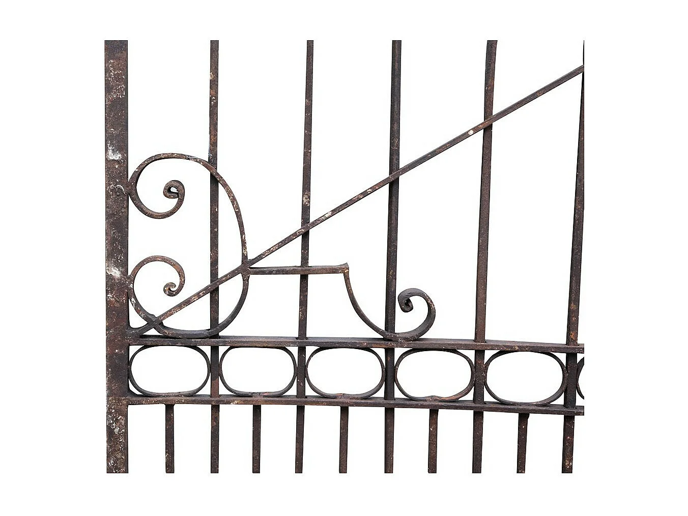 BISCOTTINI Portail en fer - Fer massif avec détails ornementaux - Clôture en fer - Portail en métal - Porte décorative - Portail d'entrée - 410x10x298cm