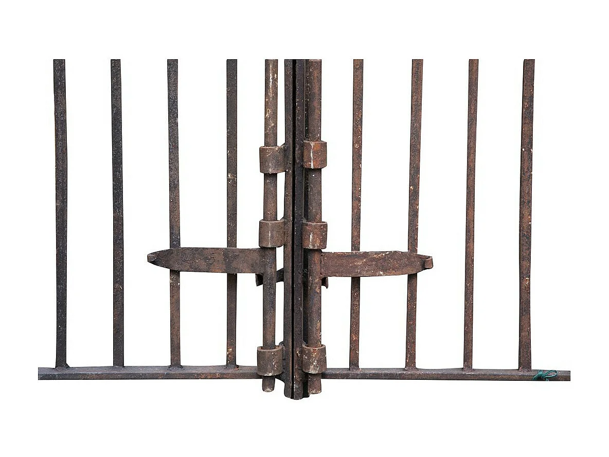 BISCOTTINI Portail en fer - Fer massif avec détails ornementaux - Clôture en fer - Portail en métal - Porte décorative - Portail d'entrée - 410x10x298cm