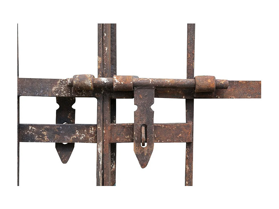 BISCOTTINI Portail en fer - Fer massif avec détails ornementaux - Clôture en fer - Portail en métal - Porte décorative - Portail d'entrée - 410x10x298cm