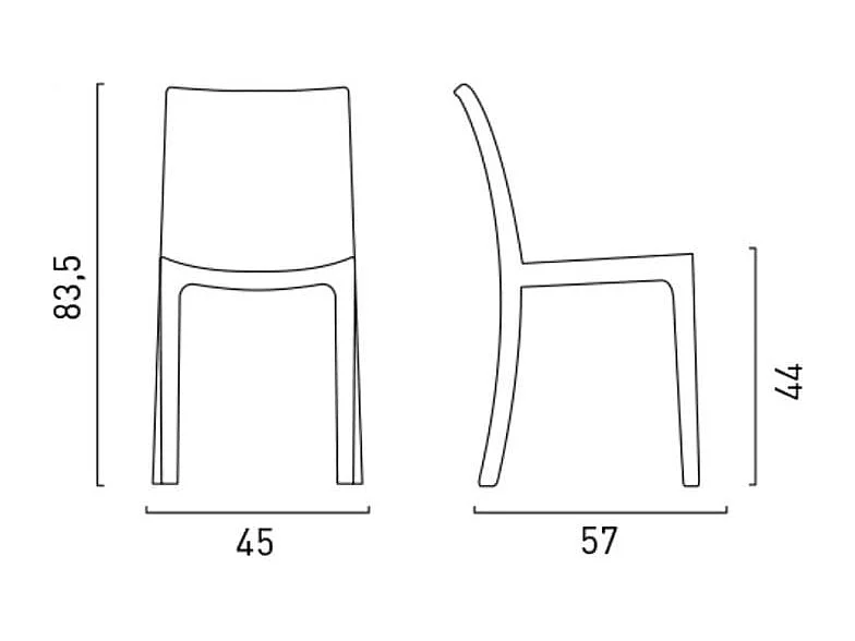 SET 2 SEDIE polimeriche ecologiche (Greenpol)