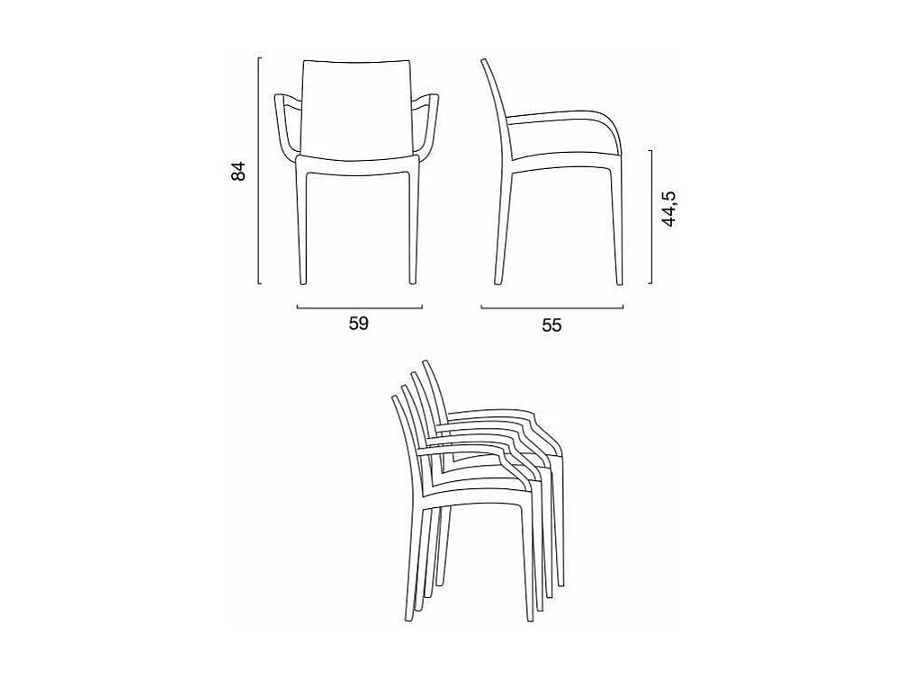 Silla de comedor con reposabrazos BOHÈME ARM para Hostelería Grand Soleil