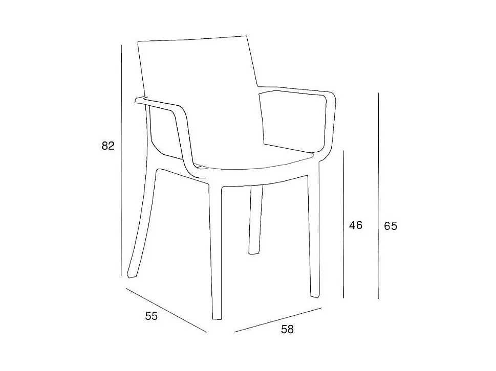 Silla apilable con reposabrazos para bar o jardín exterior Victoria BICA
