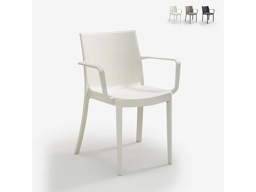 Silla apilable con reposabrazos para bar o jardín exterior Victoria BICA