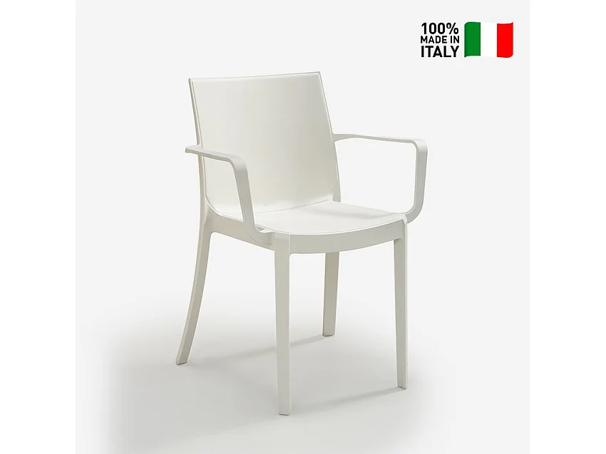 Silla apilable con reposabrazos para bar o jardín exterior Victoria BICA