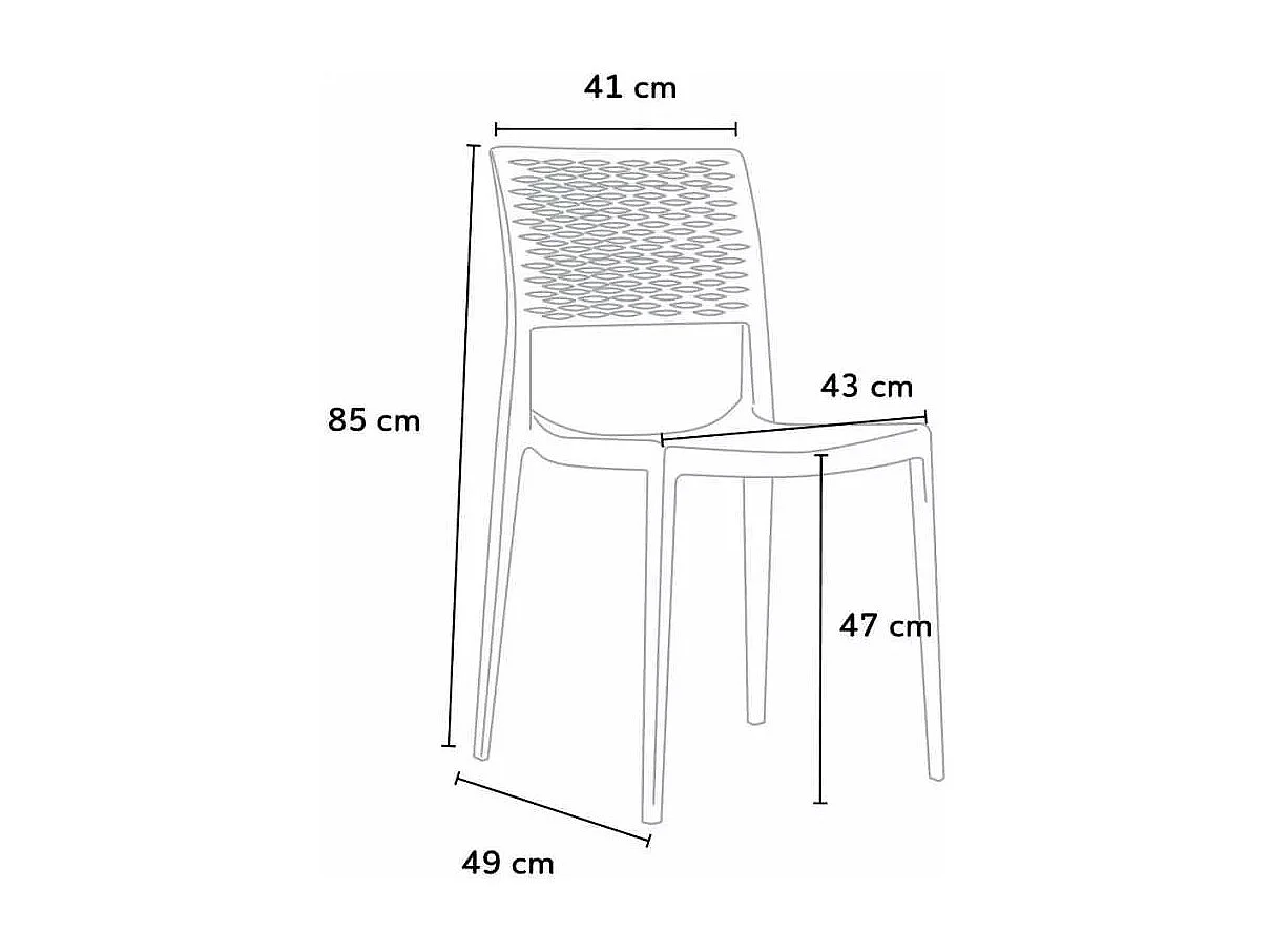 Sedia per cucina sala da pranzo giardino impilabile leggera Ranuncolo